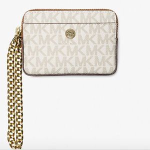 NWT Valentines Michael Kors Medium Jet Set Travel Card Case with Chain NWT